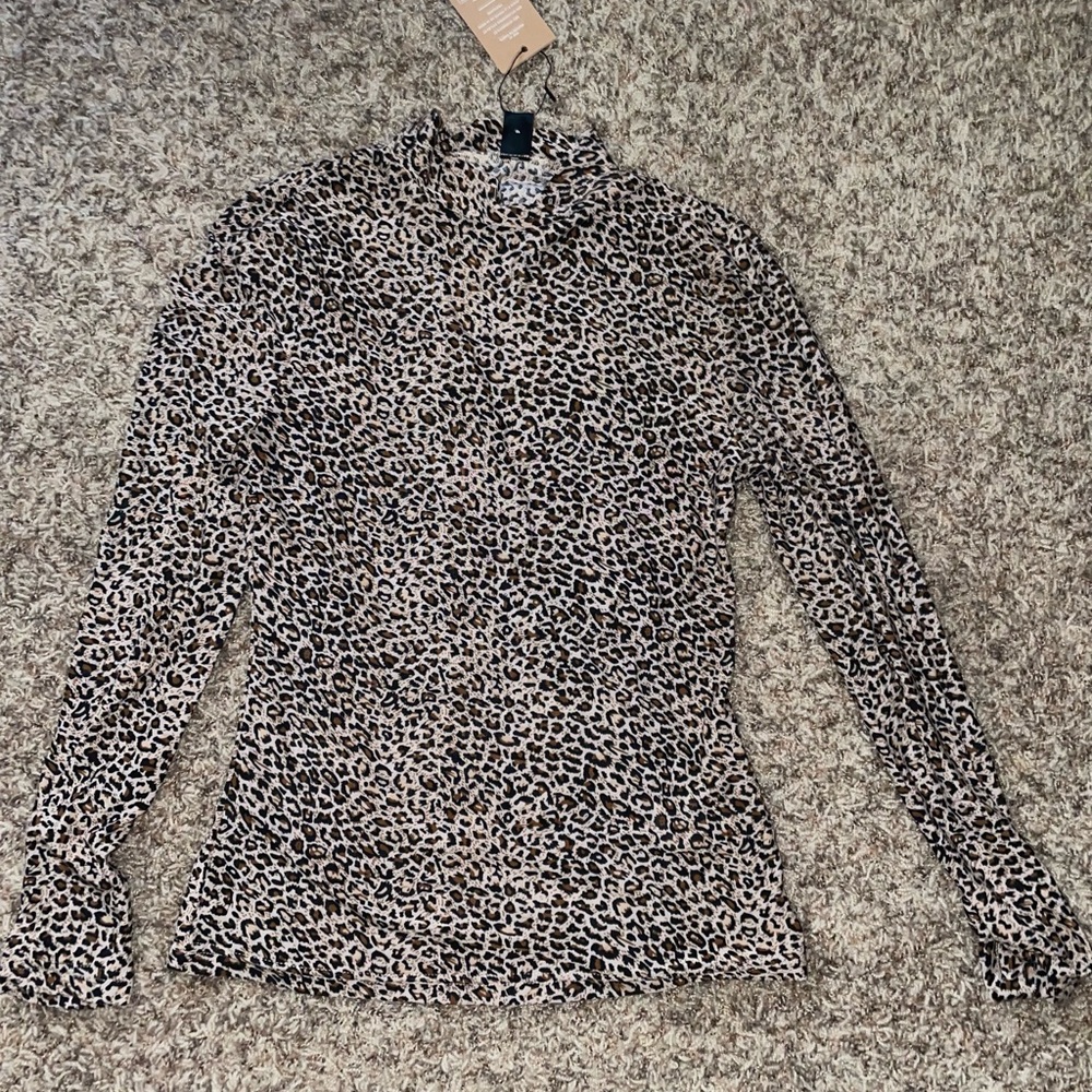 cheetah tight long sleeve top